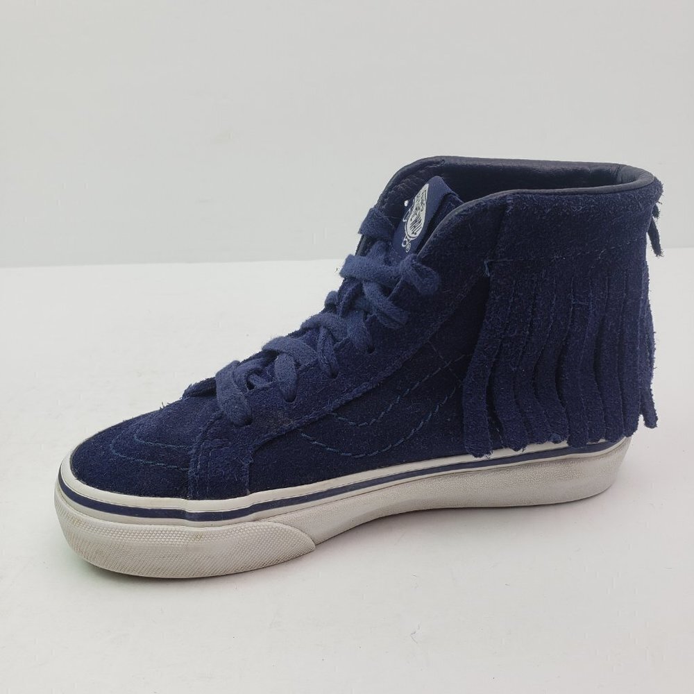 Vans Sk8-Hi Moc Suede Tassel Toddler Girls Size 12.5 Blue Skate Sneaker Shoes - Picture 3 of 8